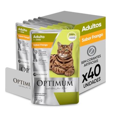 Imagem de Pack Ração Úmida Optimum Sachê para Gatos Adultos Frango 85 g - 40 unidadaes