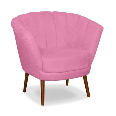 Imagem de Poltrona Pétala Flor Decorativa Suede Rosê