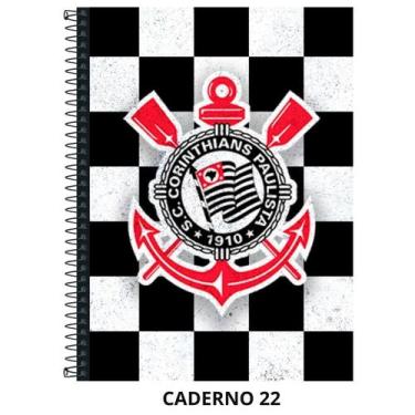 Imagem de Caderno corinthians capa dura - 1 matéria - 80 folhas - grande - Janda