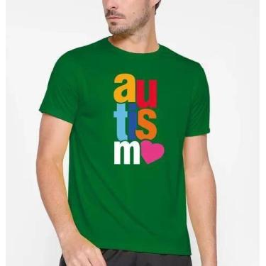 Imagem de Camiseta Camisa Algodão Feminina Masculina Adulto Campanha Abril Azul 