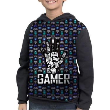 Imagem de Casaco Moletom Infantil Controle Consoles Gamer Full Print - smoke, Pr