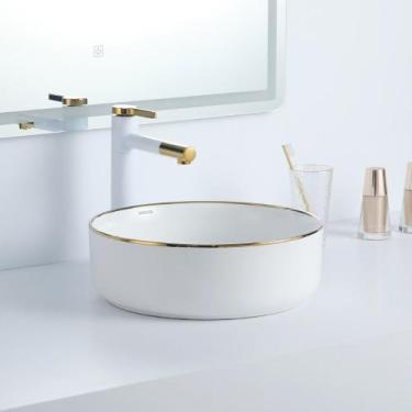 Imagem de Cuba Deend De Cerâmica Rotonda DoratoLuce Banheiro 40x40x12