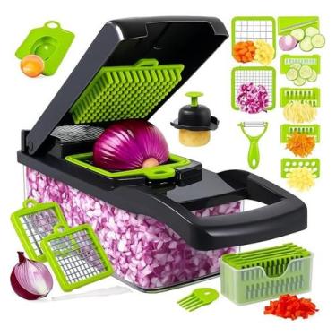 Imagem de Mandolin Ralador De Legumes Inox Fatiador Cortador Frutas - JK, Verde/