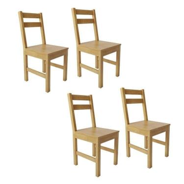 Imagem de Kit 4 Cadeiras para Sala de Jantar Madeira Maciça Mandacaru Cabecasa Madeiraoriginals Amendoa