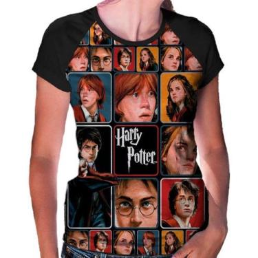 Imagem de Camiseta Raglan Baby Look Harry Potter Ref:391 - smoke, Preto, M