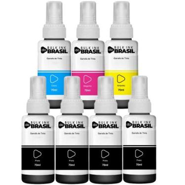 Imagem de Kit 7 Tintas Para Epson T664 L355 L365 L395 L455 L1300 L110 - Bulk Ink