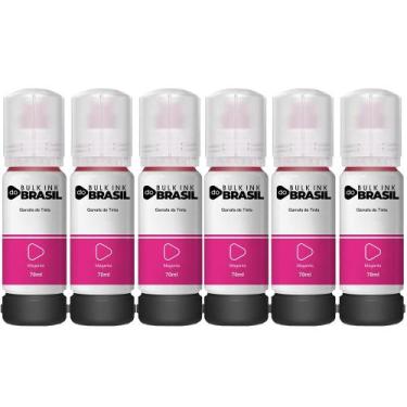 Imagem de Kit 6 Tintas Para Epson L4160 L4150 T504 L6171 L6161 L6191 - Bulk Ink 