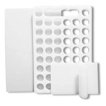 Imagem de Placa Porcionadora Dosadora De Doces Brigadeiro 50 Furos Polietileno 13g 15g 18g 21g (50F 13G)