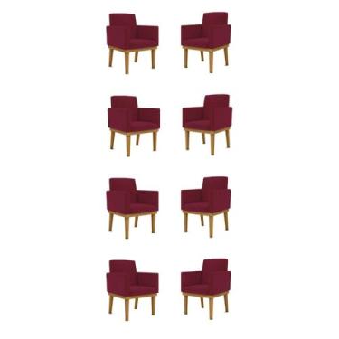 Imagem de Kit 8 Poltronas Reforçadas Esteticista - Salão de Beleza Cor:marsala