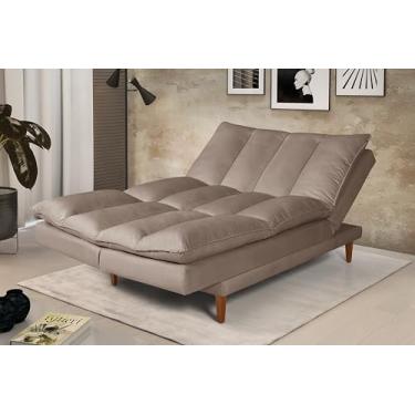 Imagem de Sofá-Cama Vancouver 3 Lugares Casal Chaise Reclinável 5 Posições Tecido Macio em Suede Premium Chocolate