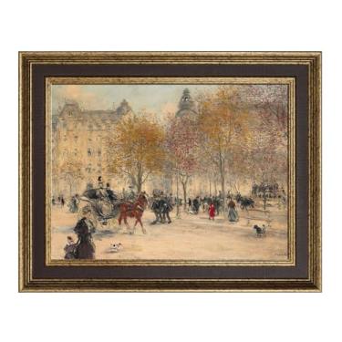 Imagem de FOLKOR Moldura de lona francesa antiga para pinturas a óleo de 50 x 61 cm, moldura de parede vintage de 4,3 cm de largura, para café, livraria, sala de jantar, cozinha, decoração, sem traseira e capa