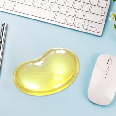 Imagem de Teclado Mouse Descanso de Pulso Suporte Ergonômico Almofada Teclado Descanso de Pulso para Escritório Casa Jogos Computador Laptop, Amarelo