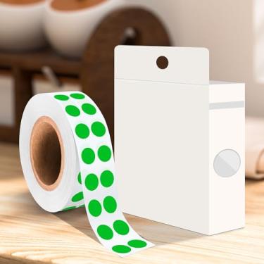 Imagem de Etiquetas adesivas circulares de 1/4 polegada, 1000 adesivos redondos de codificação de cores, etiquetas adesivas verdes para organização de inventário, classificação de arquivos