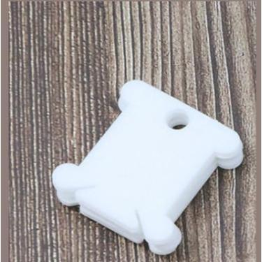 Imagem de 100 peças bobinas de fio dental, cartões de linha de bordado de plástico para suporte de linha de ponto cruz, armazenamento de costura (branco)