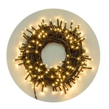 Imagem de Pisca-Pisca Natalino Amarelo com 100 leds 127V - 10m (cabo verde)
