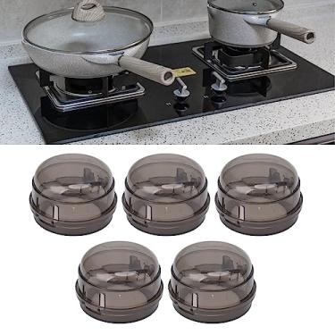 Imagem de Tampa do botão de fogão a gás de segurança infantil, resistência a altas temperaturas, evita vazamento acidental de gás para cozinhas domésticas