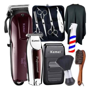 Imagem de 2X Kit Tesoura Maquina Cortar Cabelo Jl Eletro