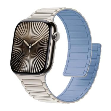 Imagem de Pulseira magnética para Apple Watch série 11/10/9/8/7/6/5/4/3/SE/3nd/Ultra3 de 49 mm, 46 mm, 44 mm, 45 mm, 42 mm, 41 mm, 40 mm, 38 mm, 40 mm, 38 mm, 4 mm, 4 mm, 4 mm, 4 mm, 4, SE/3nd/Ultra3