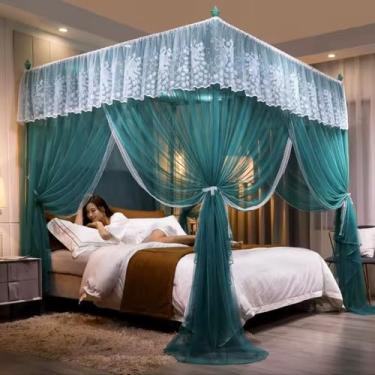 Imagem de Mosquiteiro Cortinado Casal/Queen com Armação – Proteção Total Contra Mosquitos e Elegância Decorativa(vermelho)