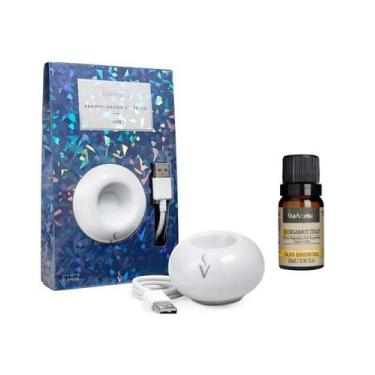 Imagem de Aromatizador Difusor Portátil Usb Com Led + Óleo Essencial Via Aroma, 