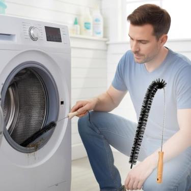 Imagem de Escova de limpeza de máquina de lavar - escova de fenda de junta de tambor, removedor de fiapos flexível para lavanderia, remoção de poeira e pelos de animais de estimação