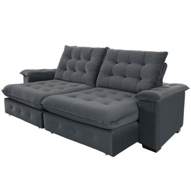 Imagem de Sofá 3 Lugares Coliseu 2.30m Retrátil E Reclinável Super Pillow - Chumbo