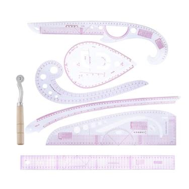 Imagem de Conjunto de Réguas de Costura | Acessórios de Corte e Quilting | Kit De 7 Réguas Para Costura E Bordado,Para Acolchoadores, Alfaiates, Designers, Tricô, Crochê, Artesanato, Vestuário,