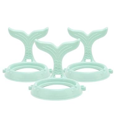 Imagem de Rack de secador de cabelo montado na parede 3 unidades de plástico adesivo à prova d'água Suporte para secador de cabelo Suporte com forte capacidade de rolamento em formato de