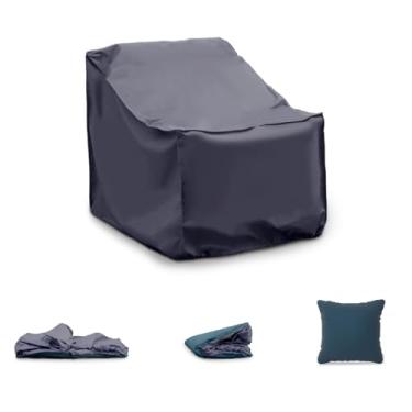 Imagem de Afterglow Capa impermeável para sofá de pátio, capa de sofá ao ar livre com proteção para todos os climas, capas de móveis de pátio com alça de fixação, capa de sofá ao ar livre (cadeira redonda azul