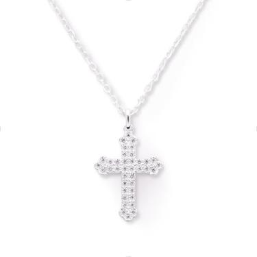 Imagem de STORYJEWELLERY Colar de cruz para mulheres, pingente de cruz de prata, joias cristãs para mulheres, presentes religiosos, presentes de confirmação e batismo, Metal, Sem Pedra Preciosa