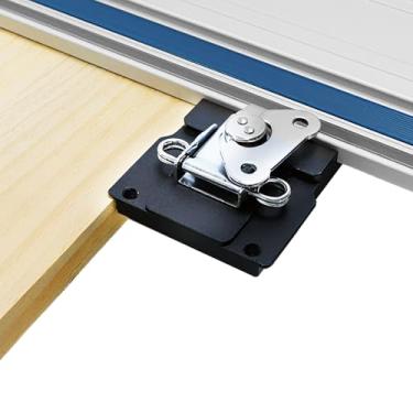 Imagem de Serra quadrada de trilho de ângulo reto com suporte de borda e grampo rápido, quadrado de trilho de guia, transferidor, guia quadrado de trilho de ângulo reto de 90 graus para marcenaria, pisos e
