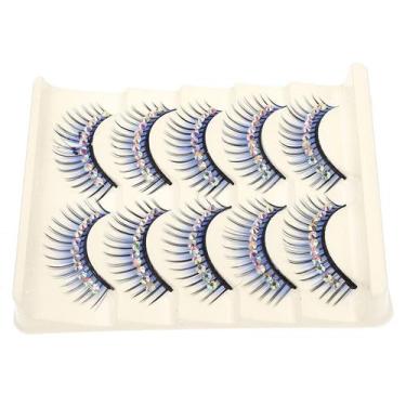 Imagem de Cílios postiços HEALLILY 5 pares com diamantes para mulheres