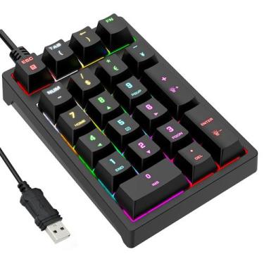 Imagem de Teclado numérico mecânico USB com fio com LED RGB retroiluminado - MAN