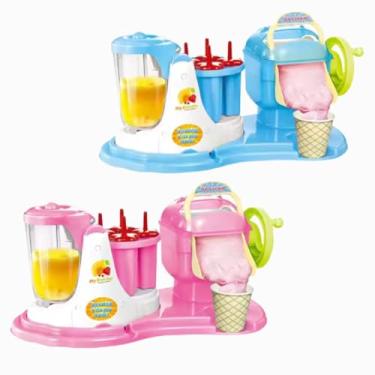 Imagem de Fábrica de Sorvetes e Sucos Infantil Máquina de Picolés e Bebidas com Acessórios Brinquedo Educativo (Rosa)