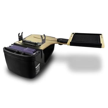 Imagem de AutoExec AE-RDBSLH-PS-11M Reach Car Desk para sua estação de trabalho de veículo e escritório móvel, banco traseiro lado esquerdo, natural com suporte de impressora
