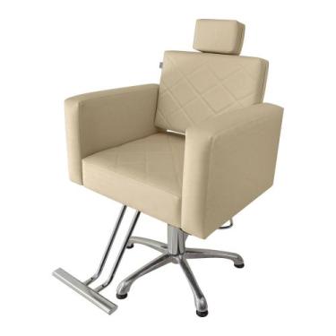 Imagem de Cadeira Evidence Fixa Hidráulica estrela Para Salão Bege - Moveis e co