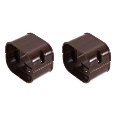 Imagem de PATIKIL Capa de linha decorativa de PVC de 7,6 cm, kit de cobertura de linha, 2 unidades, acessórios de peças para ar condicionado, bomba de calor CA central (café)