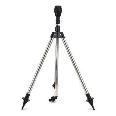 Imagem de Aspersor de irrigação rotativo de 360 graus com tripé telescópico Pulverizador rotativo automático para irrigação de gramado de jardim