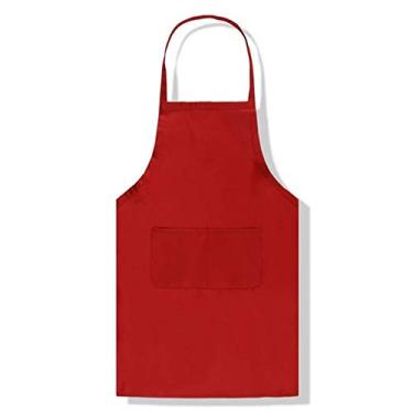 Imagem de Avental de cozinha Pure Color Avental de bolso grande para adultos Acessórios de cozinha 1 peça