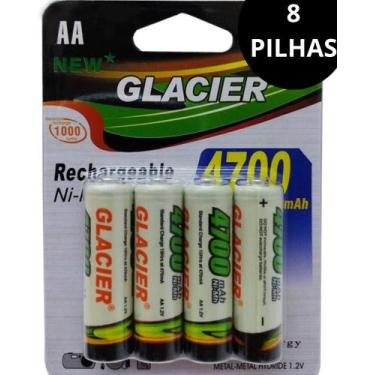 Imagem de Kit 8 Pilhas Recarregáveis AA 4700mAh, Pacote com 8 Unidades - Enviamo