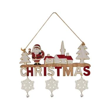 Imagem de KiBcsLic Placa de Natal de Madeira para Pendurar, Enfeite de Papai Noel para Porta Da Frente, Decoração Natalina para Porta, Loja, Casa, Jardim Ou