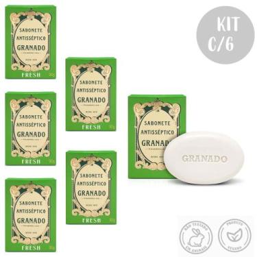 Imagem de Kit c/6 Sabonetes em Barra Vegetal 90g Antisséptico Fresh Granado