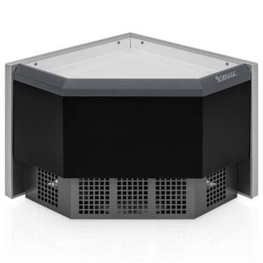 Imagem de Vitrine Neutra Curva Interna Aurora Sem Prateleira Mpca090 Gelopar Balcão Preto