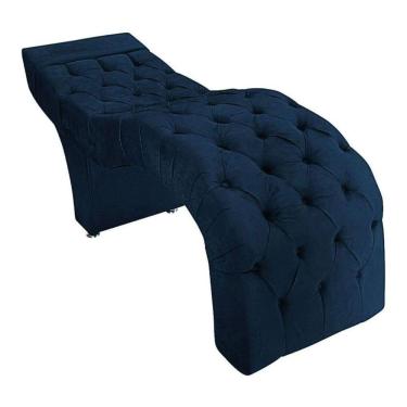 Imagem de Maca Estofada Estética Cílios Salão Spa Veludo Mirela Cor:azul Marinho