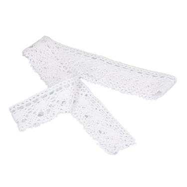 Imagem de Fita de guarnição de renda elegante tecido de rede de algodão branco macio 4cm de largura 10 jardas decoração diy para festa de casamento presente embalagem roupas toalha de mesa