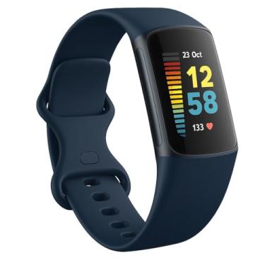 Imagem de PANDA BOBO Pulseiras de substituição para Fitbit Charge 5 e Charge 6 – Pulseiras esportivas de silicone macio para homens e mulheres – tamanhos pequenos e grandes – várias cores (azul escuro, grande)