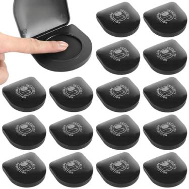 Imagem de Pacote com 20 almofadas de impressão digital, carimbos de impressão digital de tinta preta para cartões de segurança, aplicação da lei, assinaturas oficiais