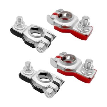 Imagem de HQRNYP Conector de terminal de bateria de 2 peças, terminais e terminais de baterias de substituição automotiva, conjunto de adaptadores de terminal de bateria positiva e negativa, 243407F000