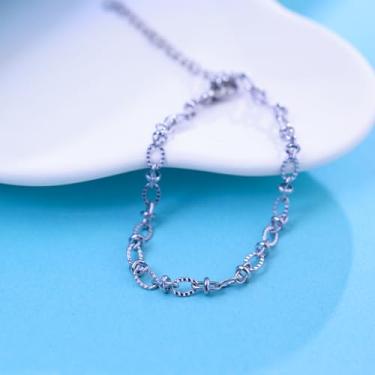 Imagem de Pulseiras femininas de aço inoxidável com corrente de elos, One Size, Metal, Sem Pedra Preciosa