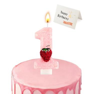 Imagem de Vela de aniversário rosa morango (número 1)